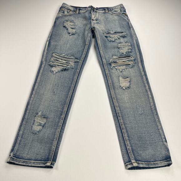 One by One Teaspoon Awesome Baggies Cobain Destroyed Boyfriend Jeans Size 28 - Picture 16 of 16